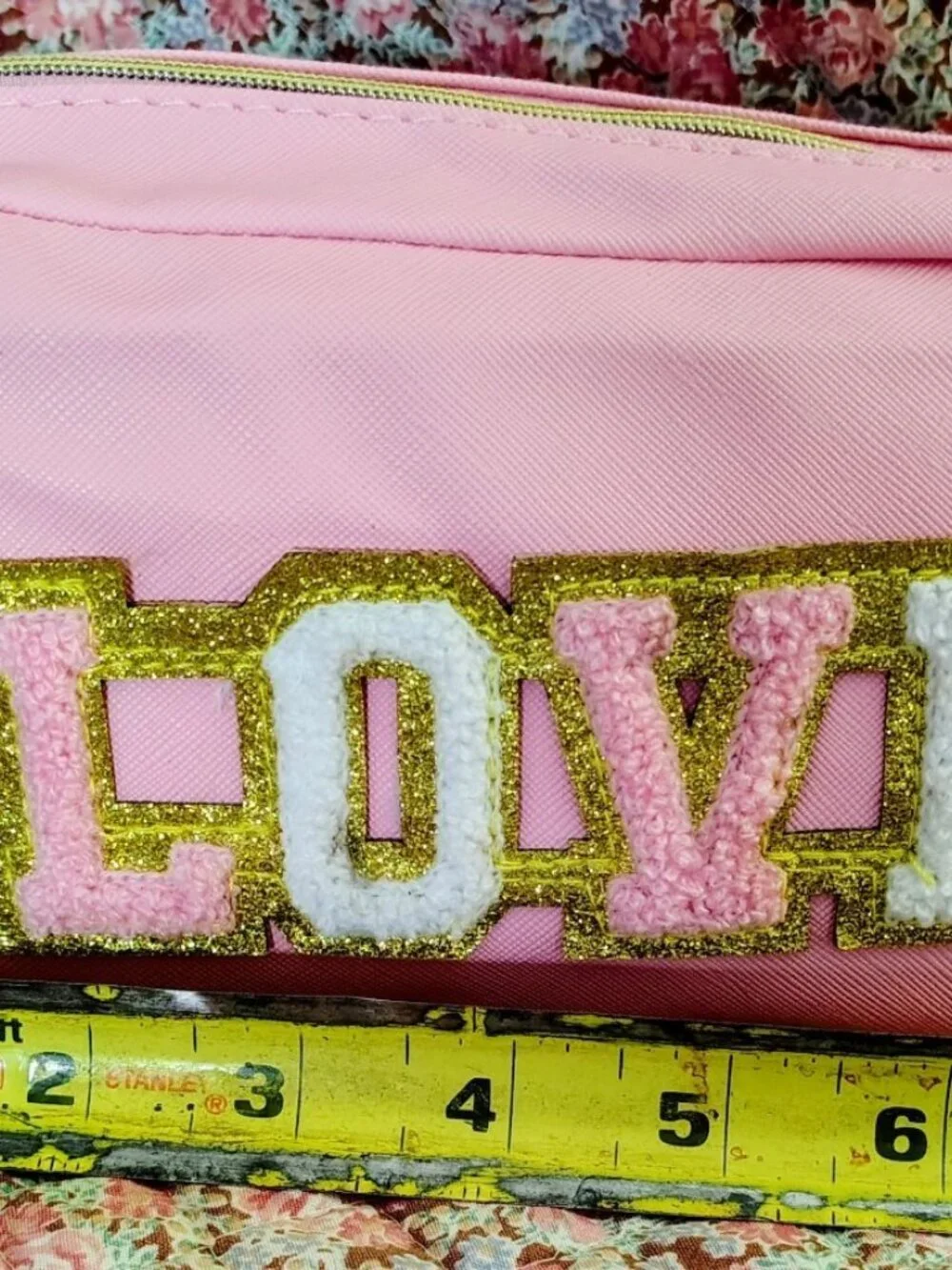 NWT Pink Makeup LOVE Applique